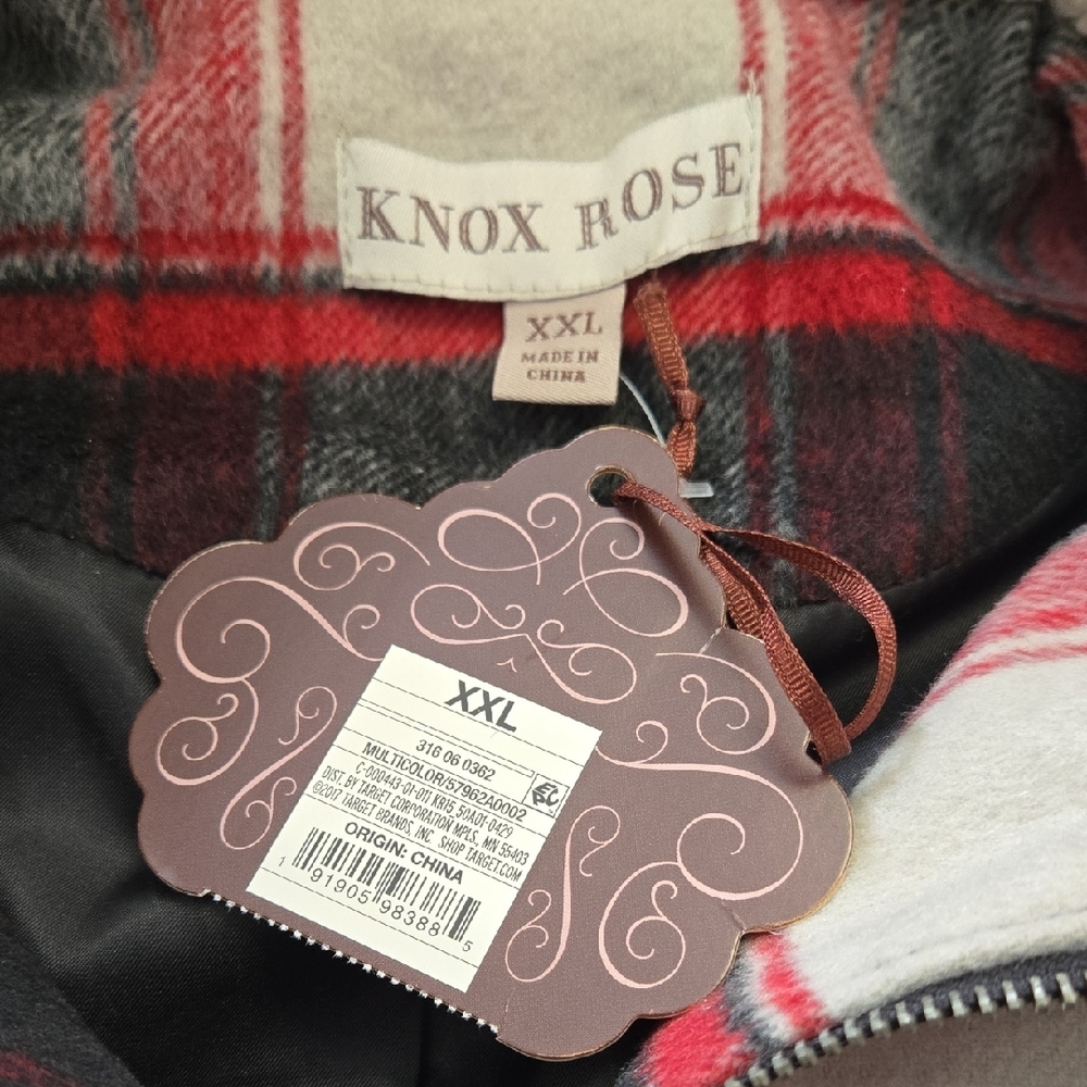 Knox Rose Red and Black Plaid Womens Jacket - Picture 3 of 4
